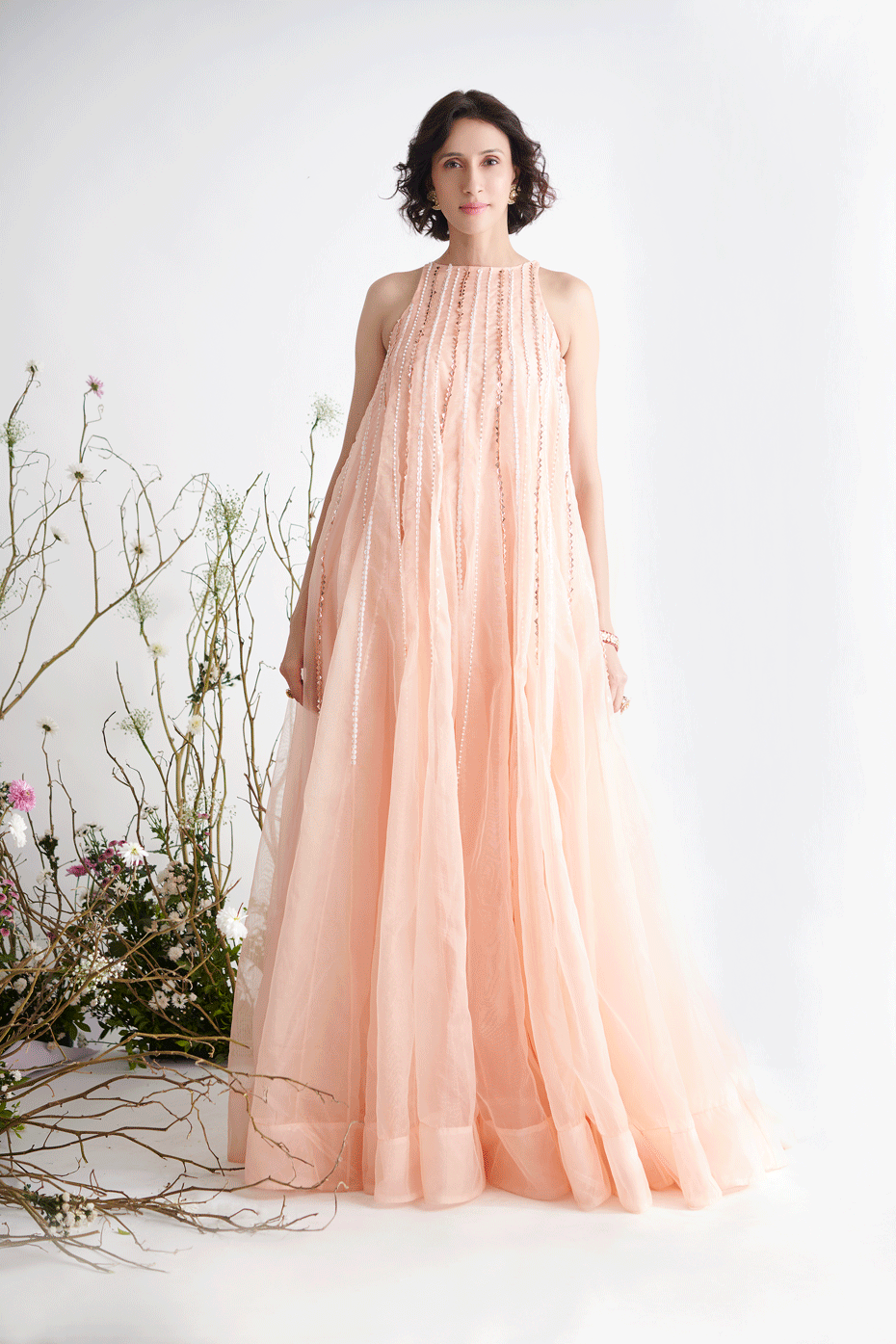 Peach Trapeze Gown
