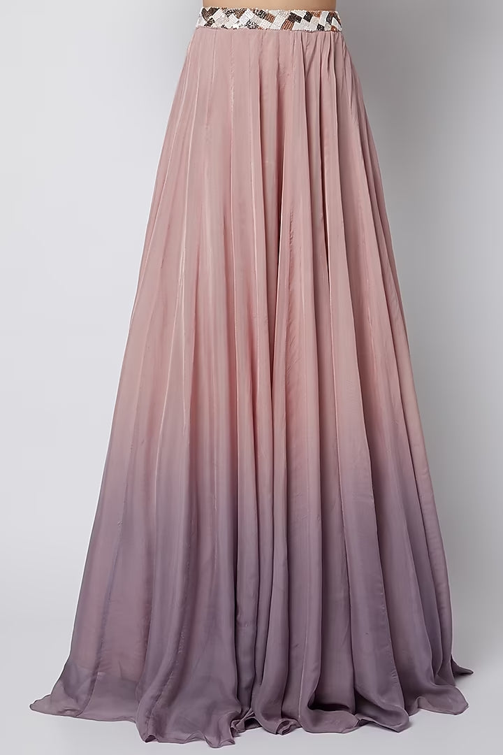 Blush Pink To Lilac Ombre Skirt Set