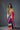 Hot Pink ,Purple and Beige  block saree in tissue  with lime green  embroidered  blouse