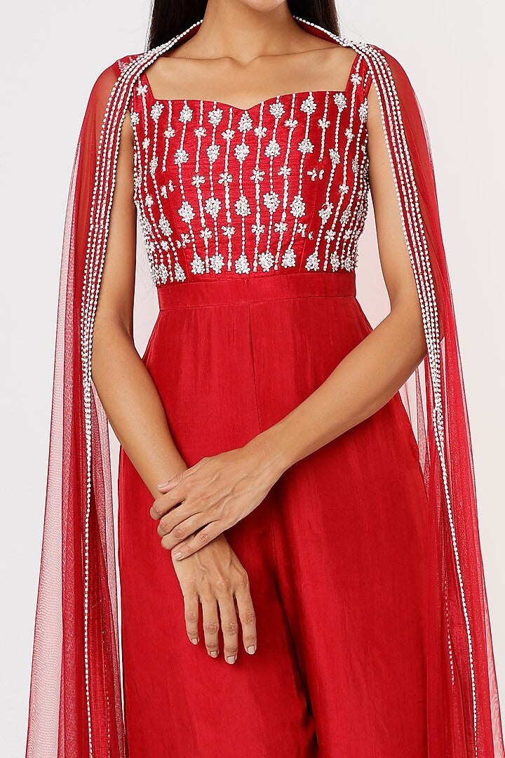 Ruby jumpsuit with dupatta