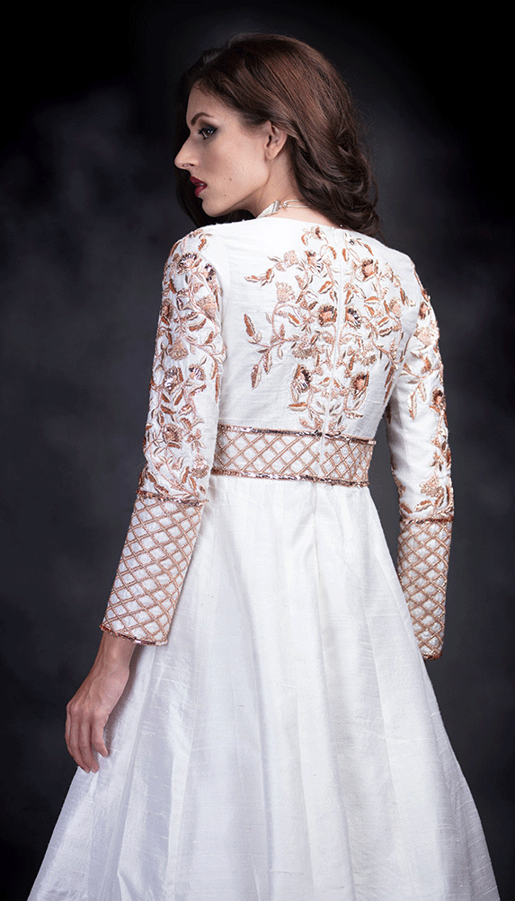 Off White Anarkali Gown