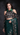 Green Crepe Saree With Cold Shoulder Velvet Blouse