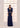 Navy Blue Ruffle Embroidered Drape Skirt Set