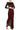 Wine Crepe Pant Saree Set