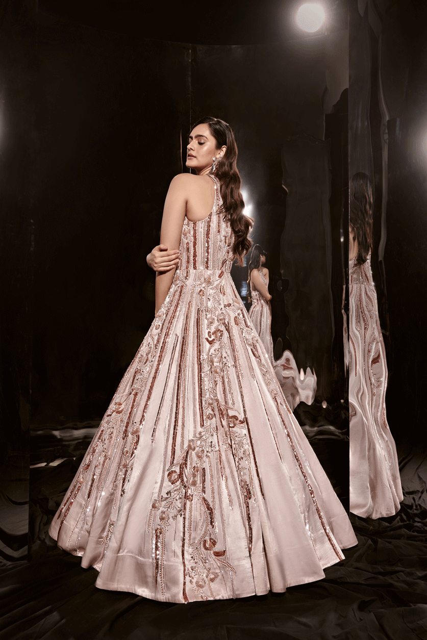 Blush Pink Embroidered Gown