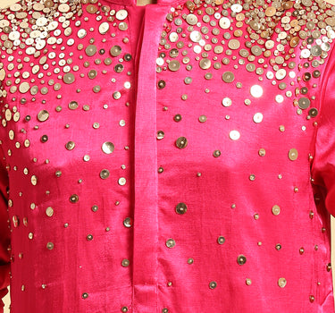 Hot Pink Embroiderd Kurta With Pant