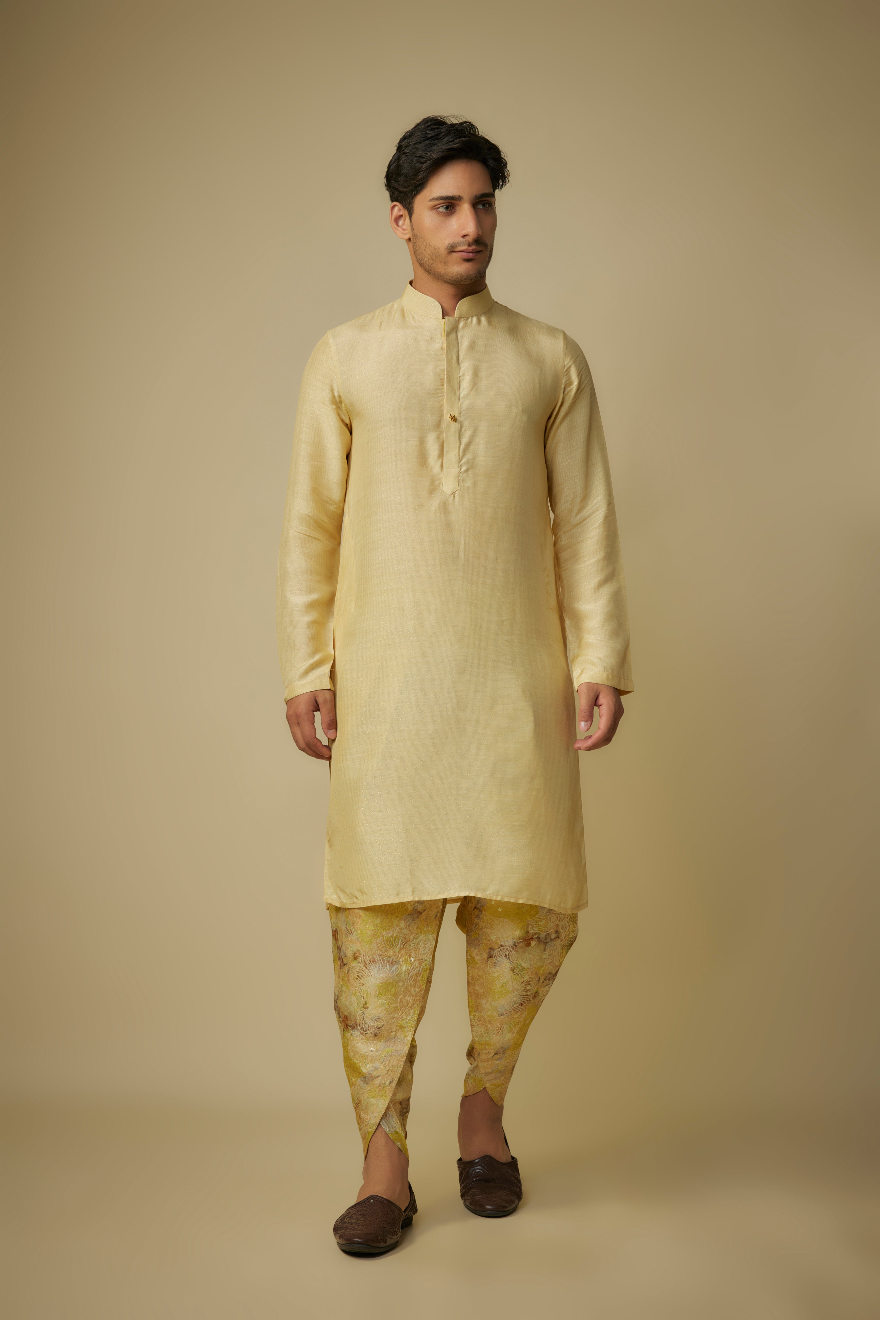 yellow kurta with dhoti