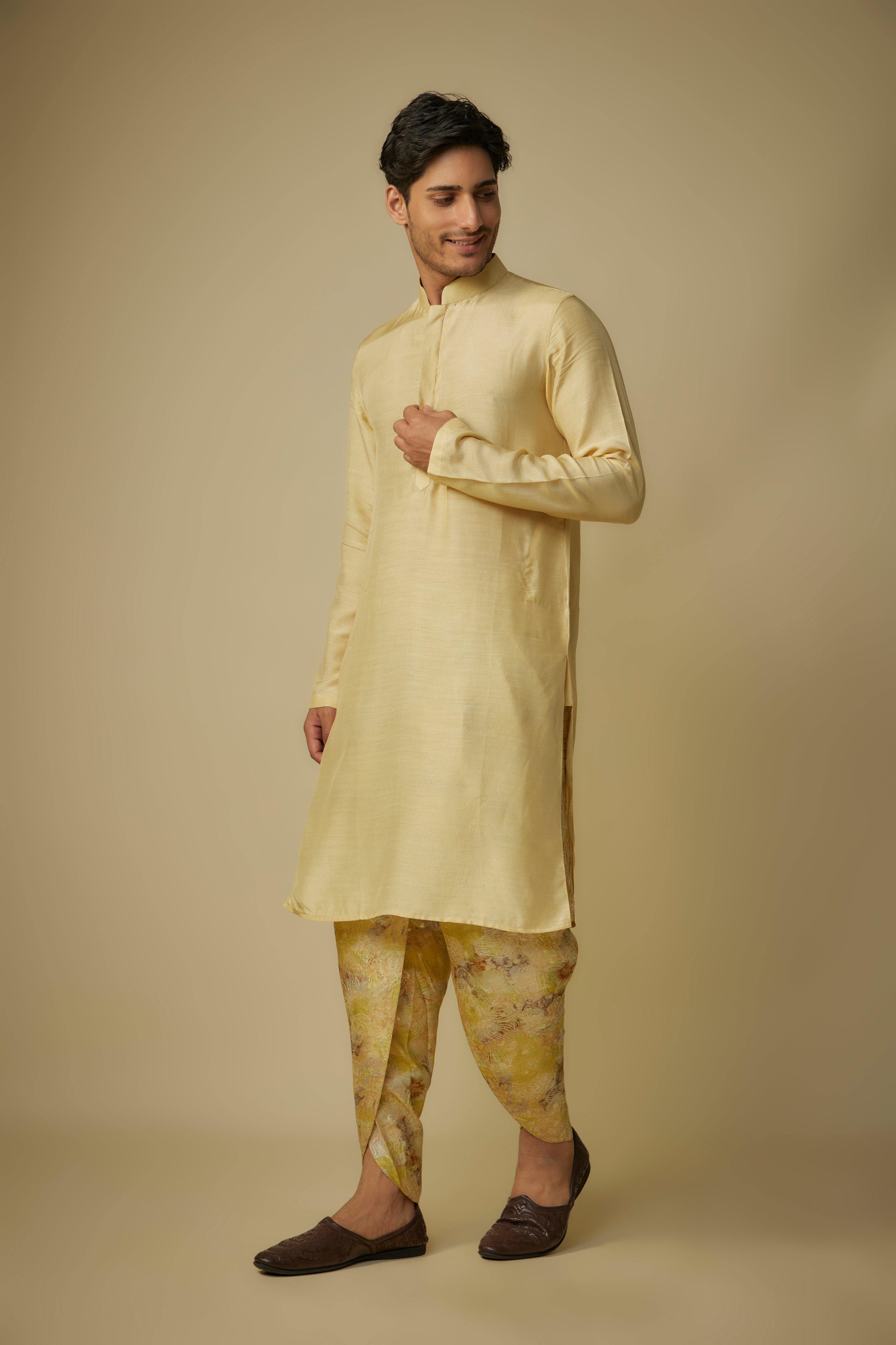 yellow kurta with dhoti