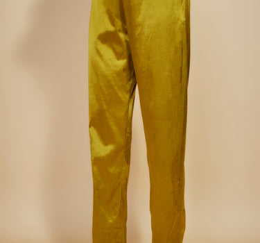 MUSTARD BLOCK EMBROIDERED KAFTAN WITH PANT