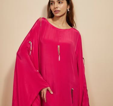 HOT PINK EMBROIDERED KAFTAN