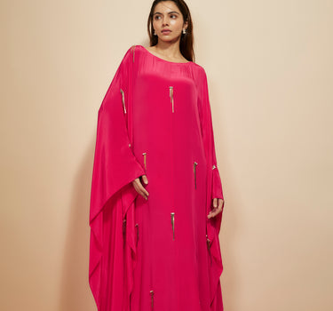 HOT PINK EMBROIDERED KAFTAN