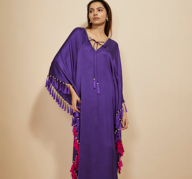 PURPLE EMBROIDERED KAFTAN