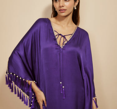 PURPLE EMBROIDERED KAFTAN