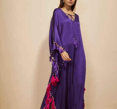 PURPLE EMBROIDERED KAFTAN