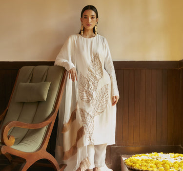 White Embroidered Kurta Set