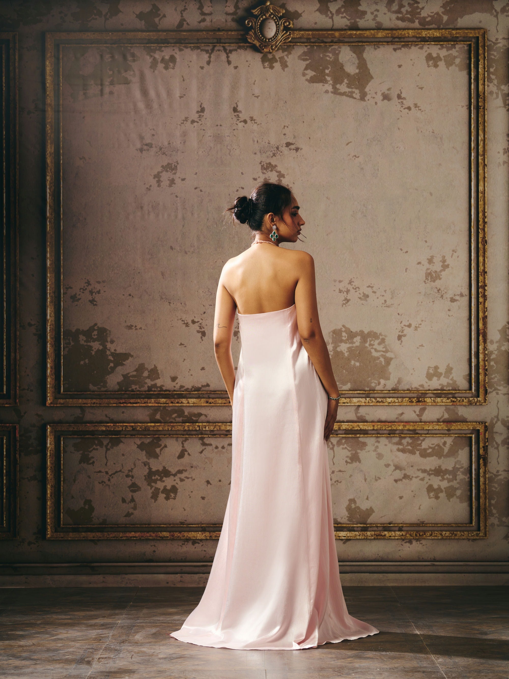 BABY PINK TRAPEZE GOWN