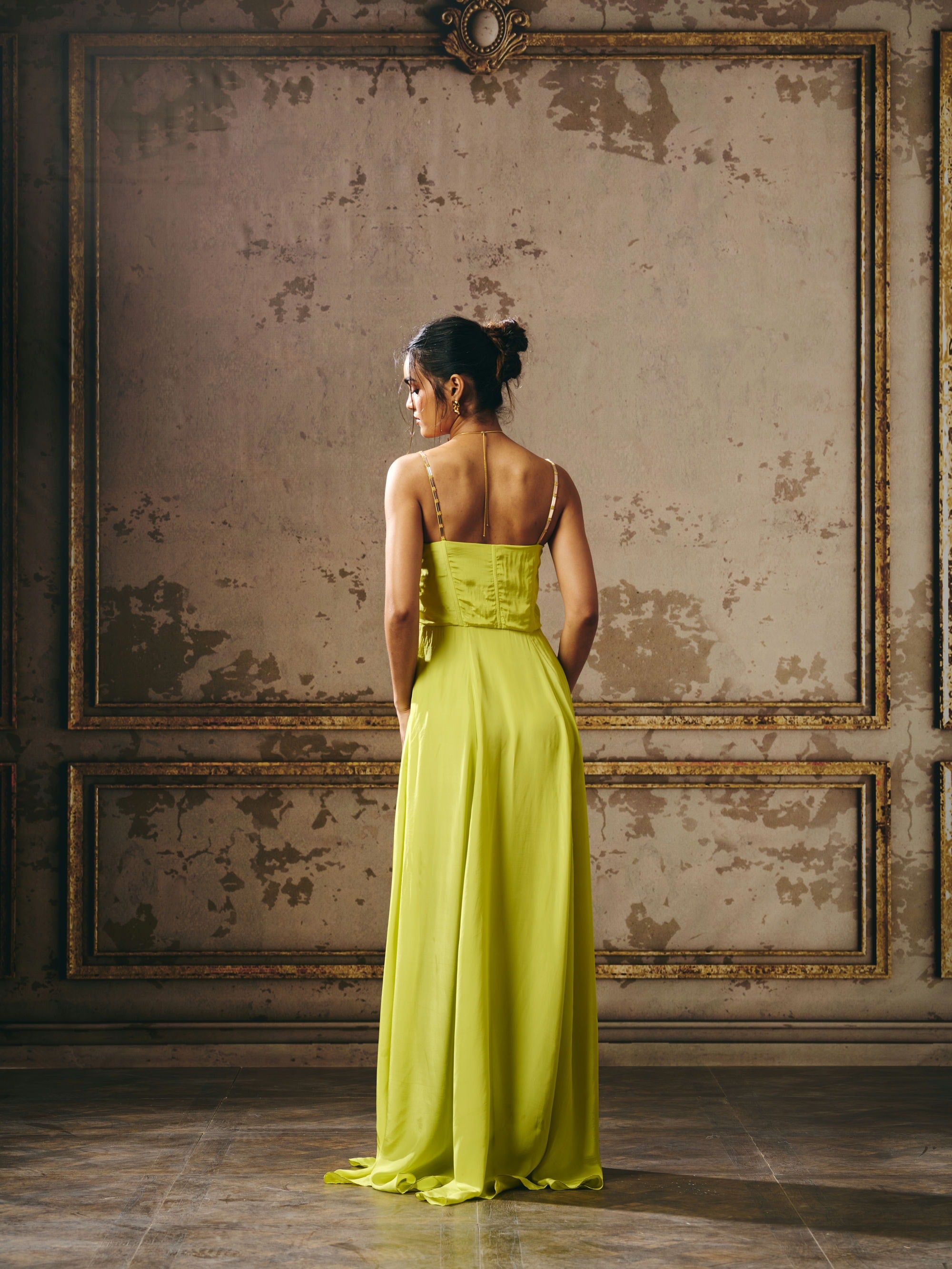 Lime Green Corset Gown Masumi Mewawalla Lime Green Corset Gown Masumi Mewawalla