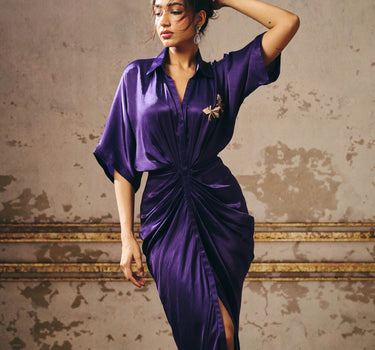 PURPLE SHIRT DRESS