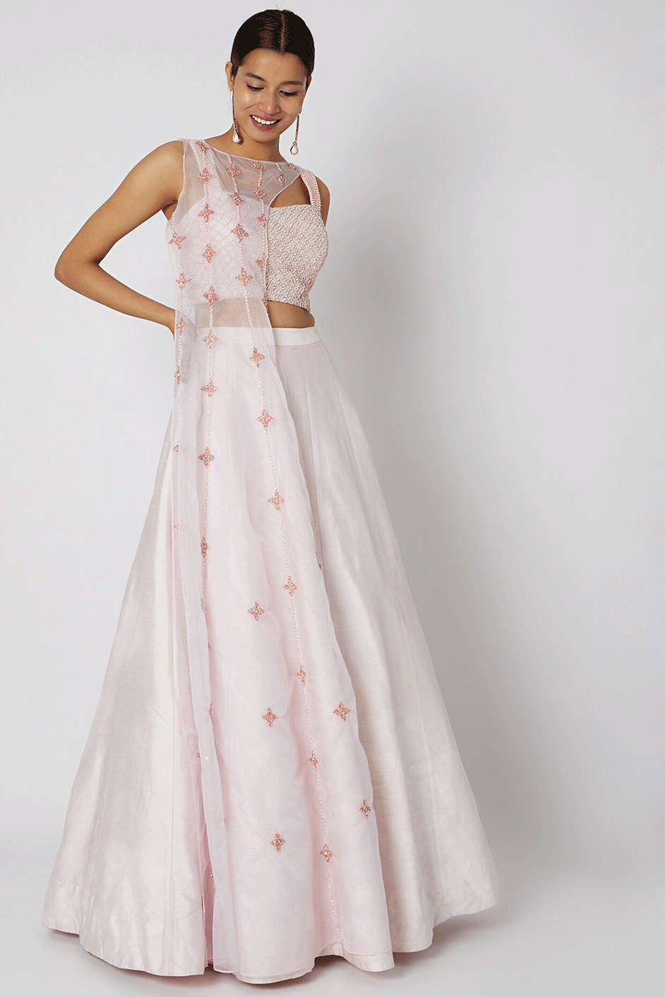 Blush Pink Embroidered Jacket Set – Masumi Mewawalla
