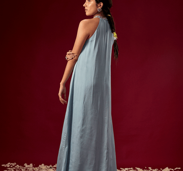 Ice Blue Trapeze Gown