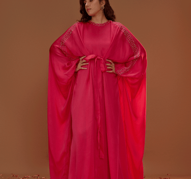 Hot Pink Tie Up Kaftan