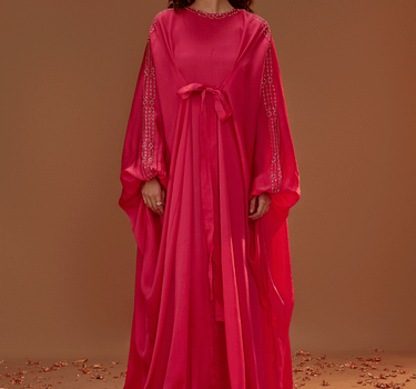 Hot Pink Tie Up Kaftan