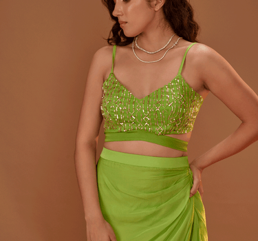 Green Skirt With Bustier