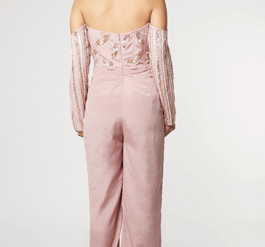 Dusted Mauve Embroidered Jumpsuit