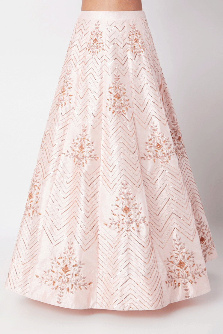 Light Pink Embroidered Lehenga Set