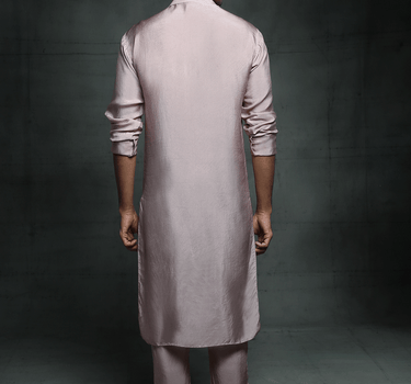 Dusted Lilac Kurta Set With Button