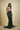 BOTTLE GREEN EBROIDERED GOWN WITH DRAPE