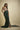 BOTTLE GREEN EBROIDERED GOWN WITH DRAPE