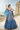 Blue Embroidered Silk Gown With Drape