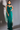 Teal Green Embroidered Draped Dress with Ombre Scarf