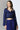 Royal Blue Embroidered Draped Shirt with Skirt