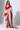 Red and Beige stripe colour block pre-draped saree