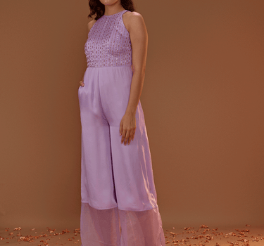 Lilac Halter Neck Jumpsuit