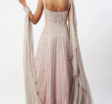 Dusted Lilac Embroidered Gown