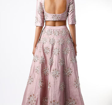 Lilac Embroidered Lehenga Set