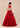 Red Embroidered Halter Neck Mashru Blouse with Ruffle Lehenga and Potli Bag