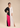 White, Black And Hot Pink Patch Embroidered Long Kurta