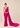 Hot Pink Embroidered Crepe And Net Ruffle Saree