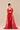 Red embroidered drape skirt set with embroidered cape