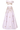 Lilac Cross Shoulder Embroidered Crop Top And Embellished Skirt